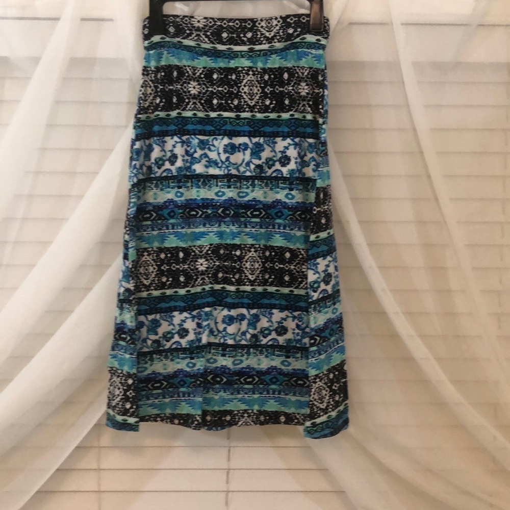 Floral Aztec Maxi Skirt